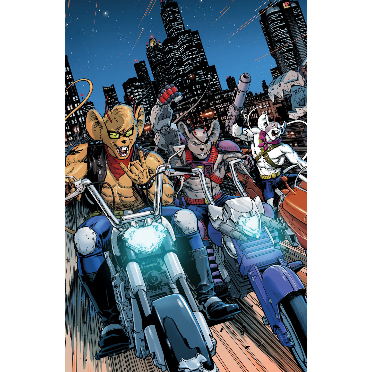Biker Mice From Mars (2024) #1 Serietidning - Omslag E Fullständig bildvariant (1:10) av Dustin Weaver