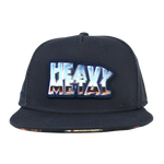 Heavy Metal Chrome Logo Navy Snapback Hat