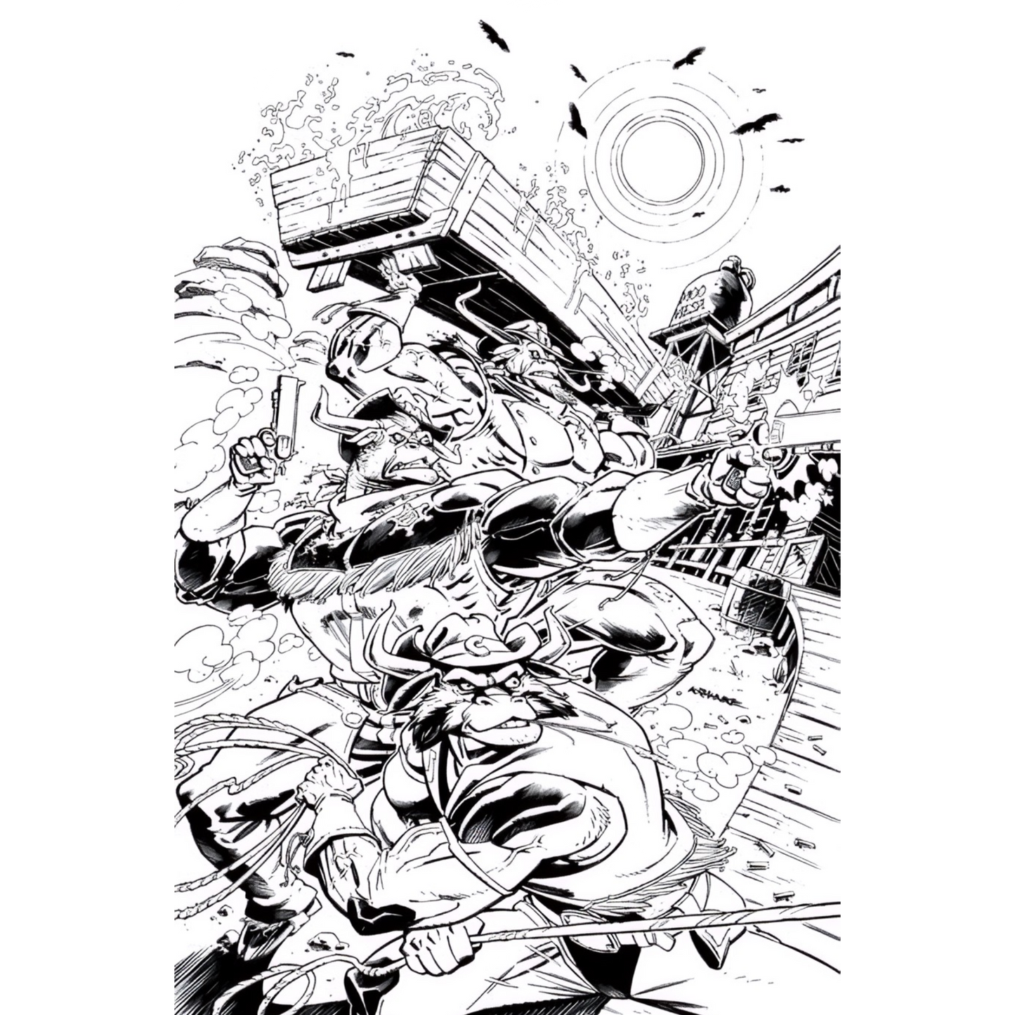 Wild West C.O.W.-Boys of Moo Mesa #1 - Cover I by Andre Krahnke (1:50) B&W Variant