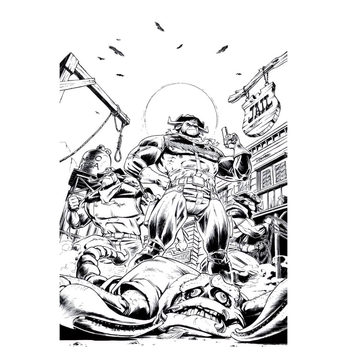 Wild West C.O.W.-Boys of Moo Mesa #3 - Cover E by Andrew Krahnke B&W Variant