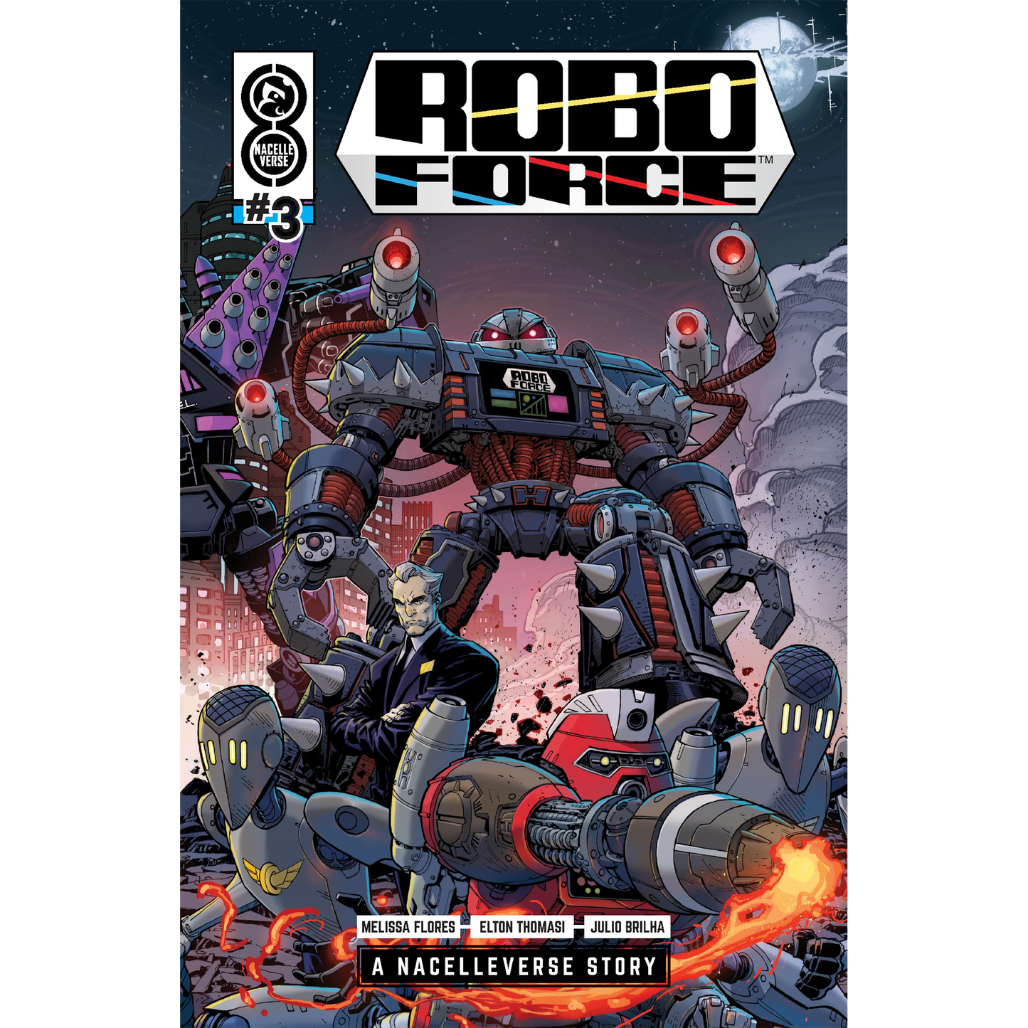 RoboForce #3 Serietidning - Omslag A av Dustin Weaver