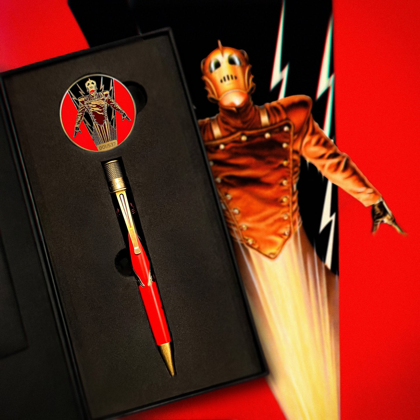 Juego de pluma y moneda de colección Rocketeer