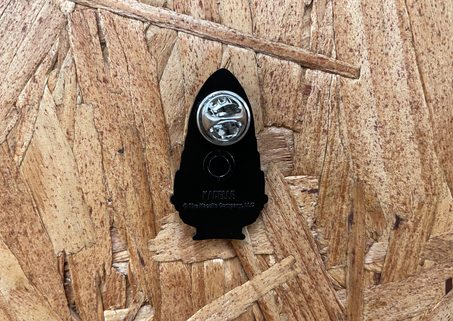 Big Loo Soft Enamel Pin from behind