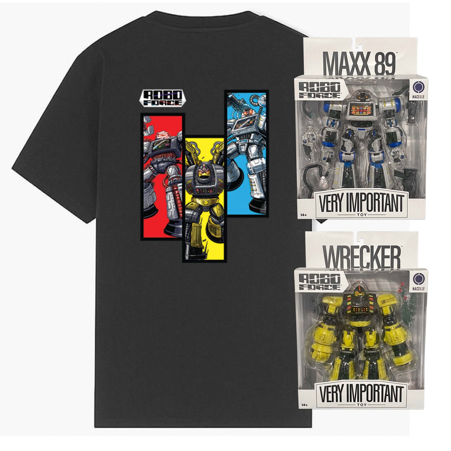 RoboForce | Wave 1 - Set of 2 Figures + T Shirt Bundle