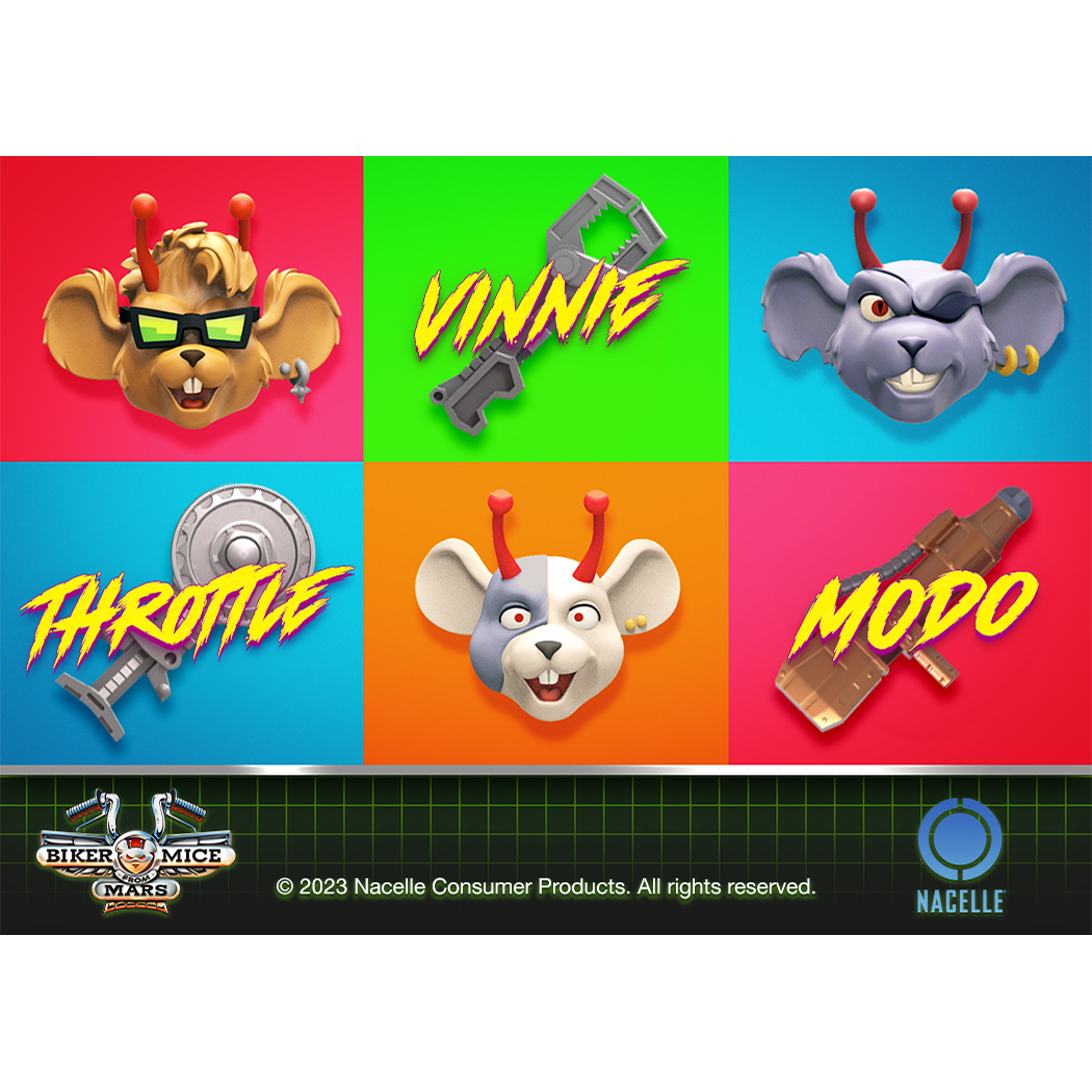 Biker Mice From Mars 'Heads & Weapons' Magnet