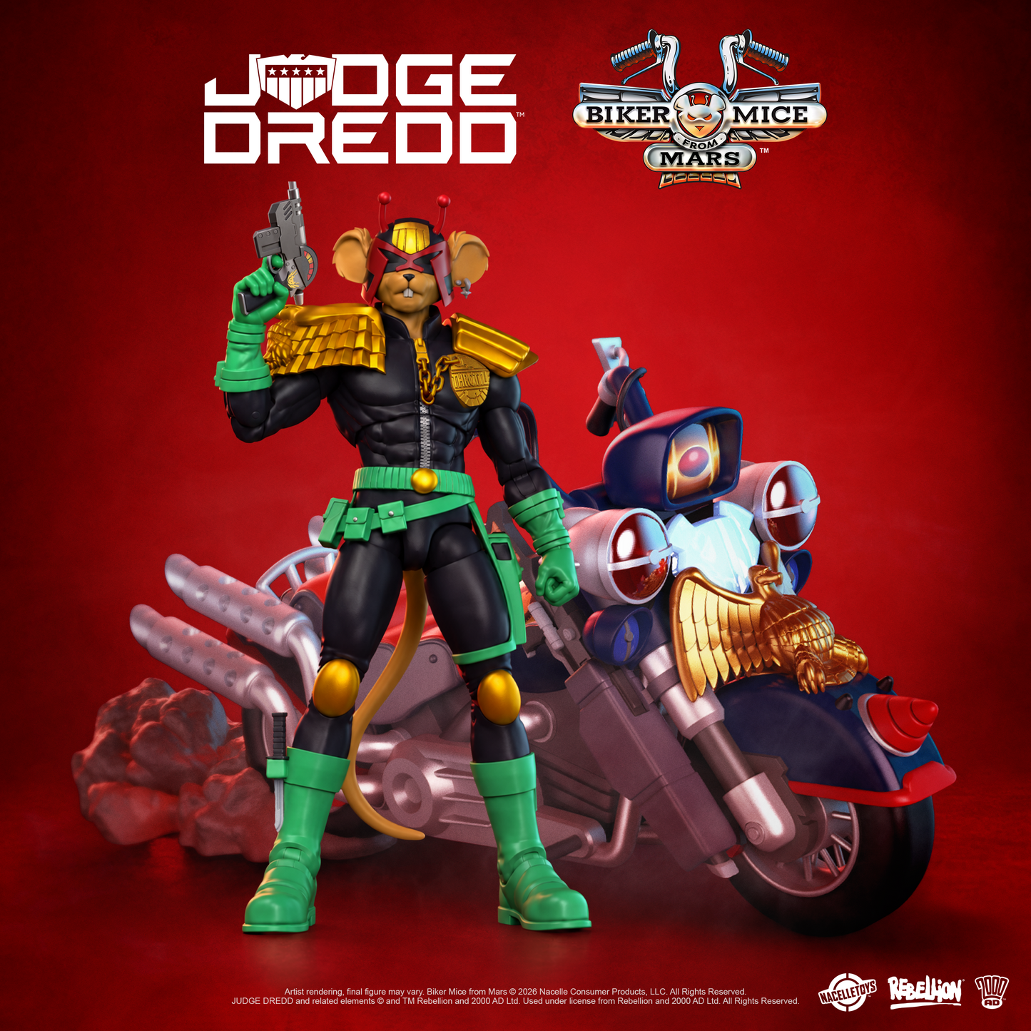 Judge Dredd x Biker Mice From Mars  | Judge Throttle & Martian Lawmonster Bike Bundle