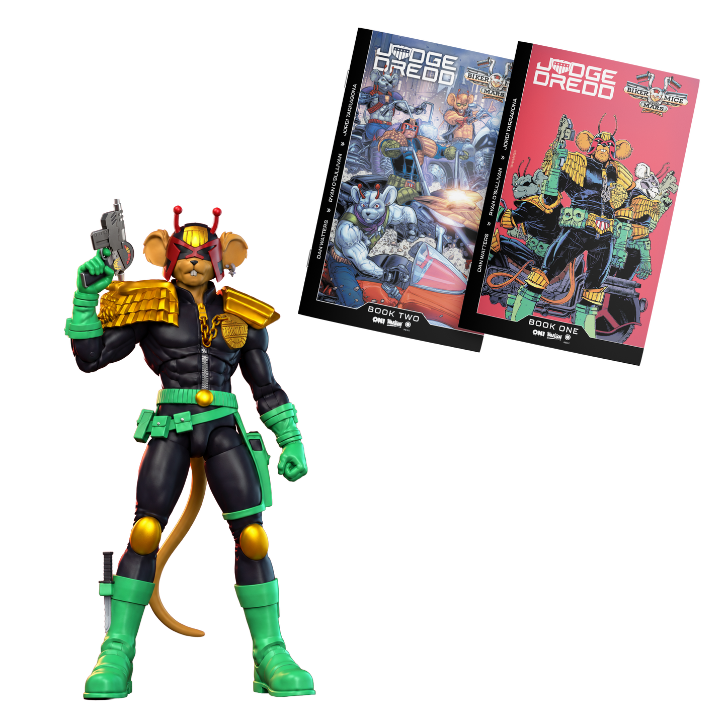 Judge Dredd x Biker Mice From Mars | Judge Throttle Figure & Comic Book Bundle