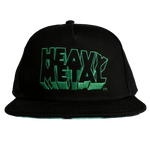Heavy Metal Green Logo Black Snapback Hat Variant