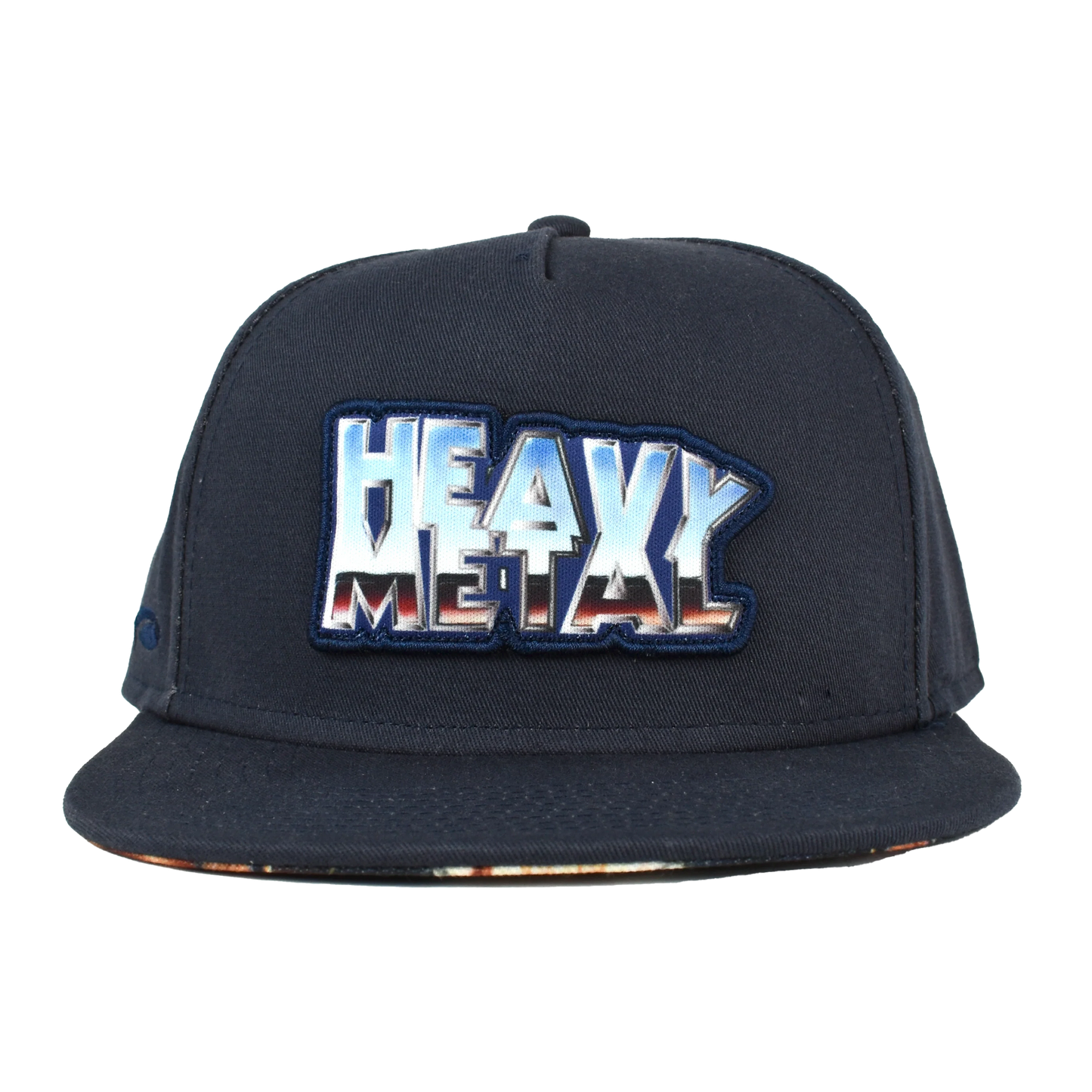 Heavy Metal Chrome Logo Navy Snapback Hat
