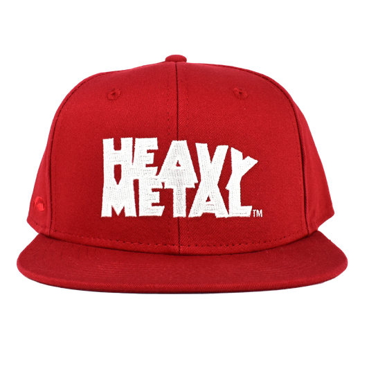 Heavy Metal Logo Red Snapback Hat